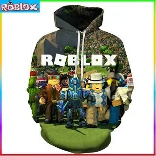 ROBLOX Digital Printing Hooded Sweater Hooded Pullover Couple Fashion Sweater Trendy Gift for Girls Kids Boys