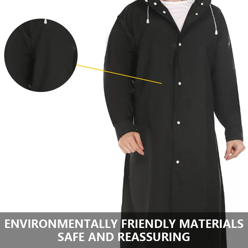 Raincoats for Adults Reusable, EVA Rain Ponchos Lightweight Rain Coat Waterproof Rain Gear for Men and Women