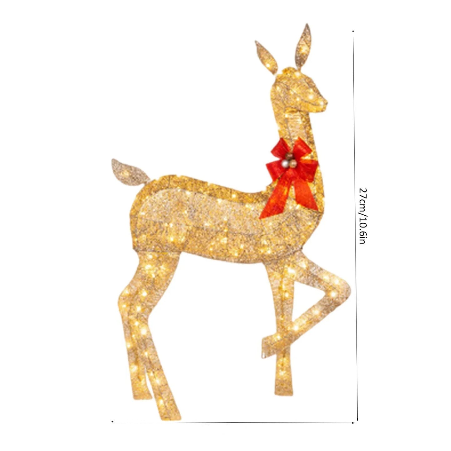 160/210 Warm White LED Lights Indoor Outdoor Large Lighted Christmas Deer Family Set Front Yard Porch Holiday Decoration