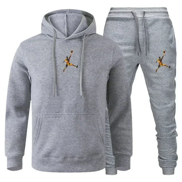 2025 Autumn/Winter Men's Fashionable long-sleeved sweatshirt + casual pants 2-piece set