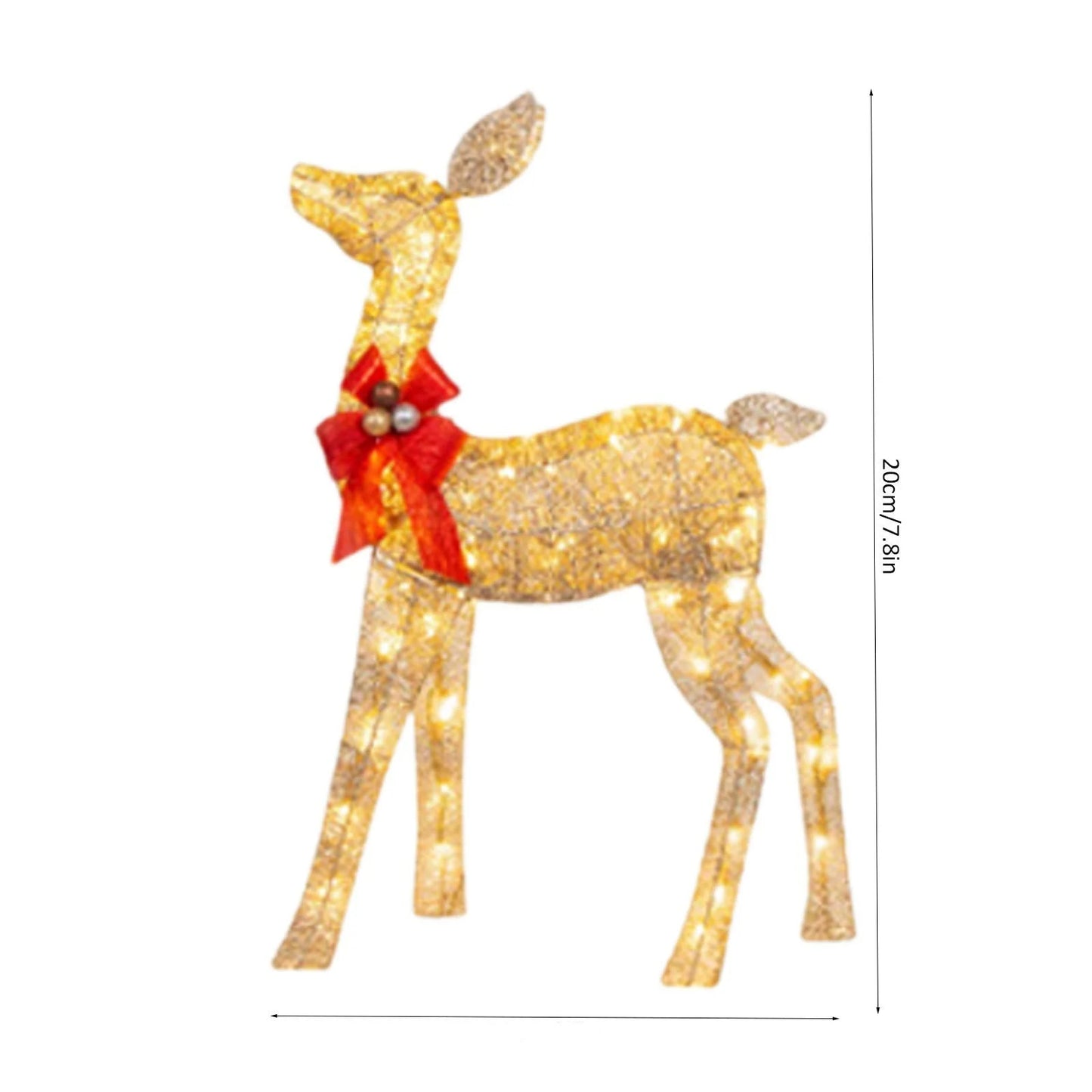 160/210 Warm White LED Lights Indoor Outdoor Large Lighted Christmas Deer Family Set Front Yard Porch Holiday Decoration