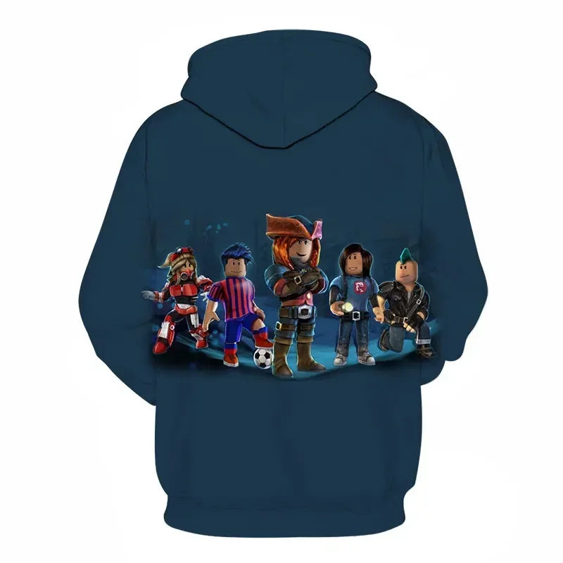 ROBLOX Digital Printing Hooded Sweater Hooded Pullover Couple Fashion Sweater Trendy Gift for Girls Kids Boys