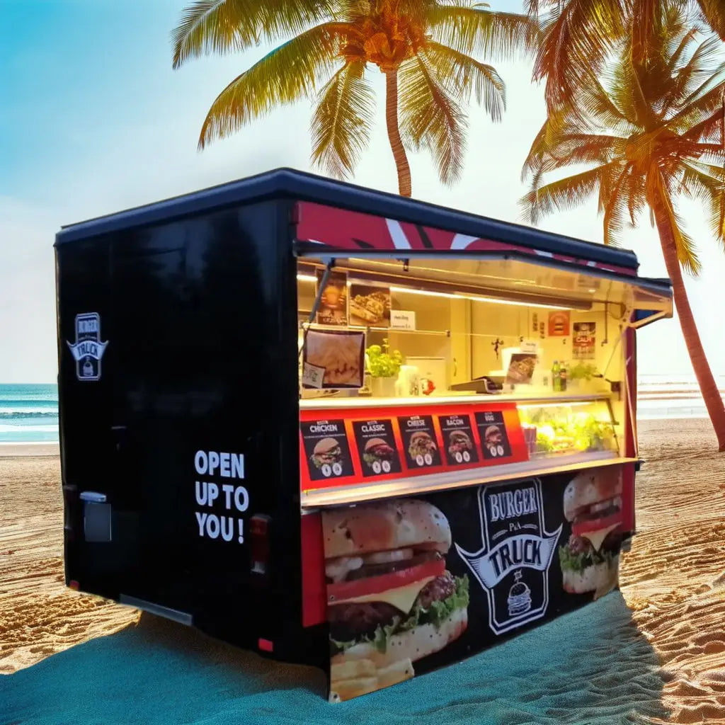 Fully Equipped Fast Food Truck for Sale Mobile BBQ Ice Cream Coffee Cart for Snacks Candy Chips food trailer truck for sale