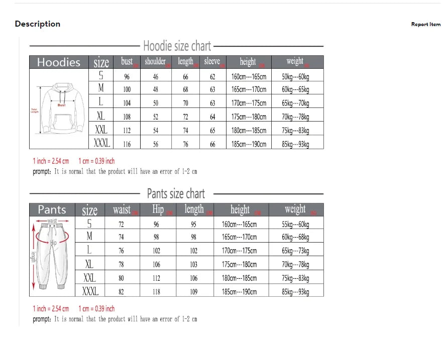 Two Piece Sets Sweatshirts Men Women Street Los Fashion Printed Sports Suit