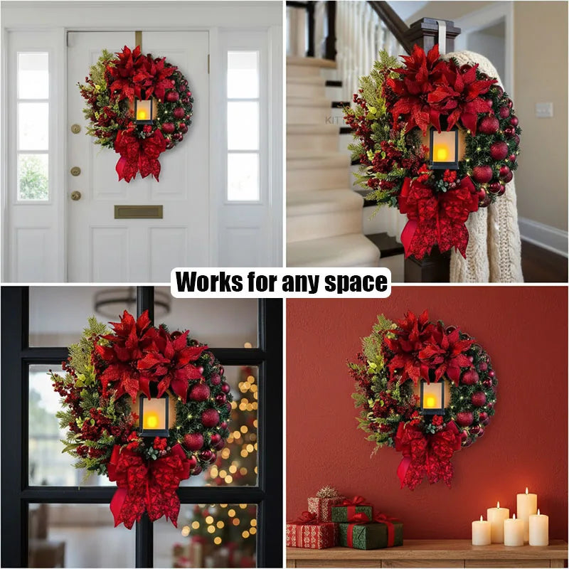 Christmas Wreaths for Front Door, 30CM Red Ball Garland, Wall Window Hanging Decor, Xmas Ornament, Winter Season Christmas Gifts
