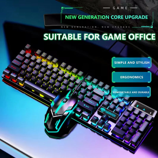 New English Arabic Numerals Wired Keyboard and Mouse Set Ergonomic For Both Gaming And Office Use Gaming Keyboard And Mouse