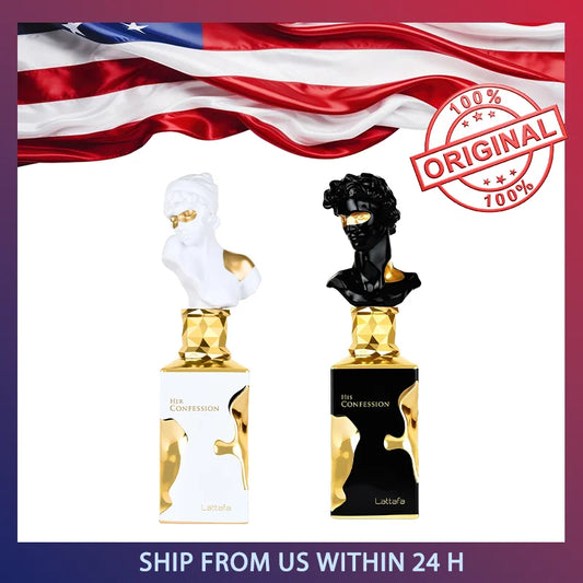 Lattafa His Confession for Men Eau de Parfum Spray Vanilla Floral Amber Musk - Eau de Parfum Long-Lasting Fragrance for Women