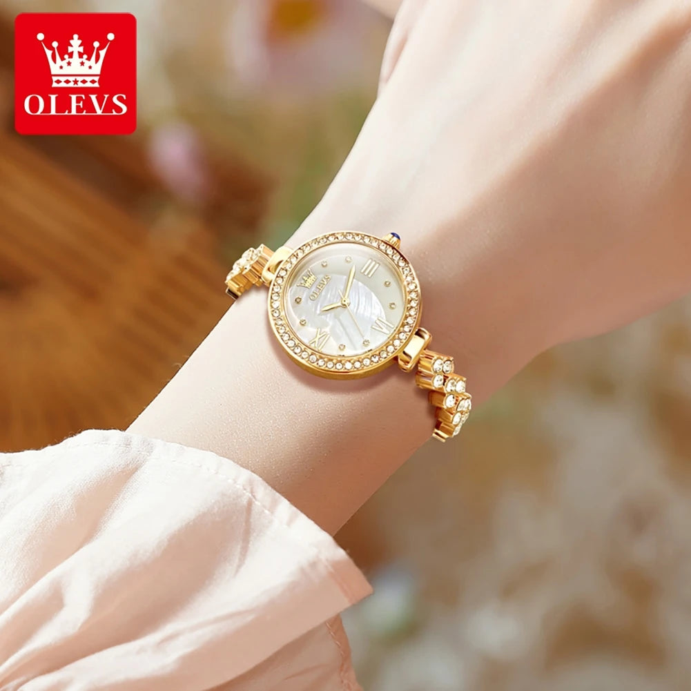 OLEVS 9903 Women Watchs Original Fashion Elegant Quartz Wristwatch Waterproof Luminous Bracelet Watch Band Diamond Bezel Reloj