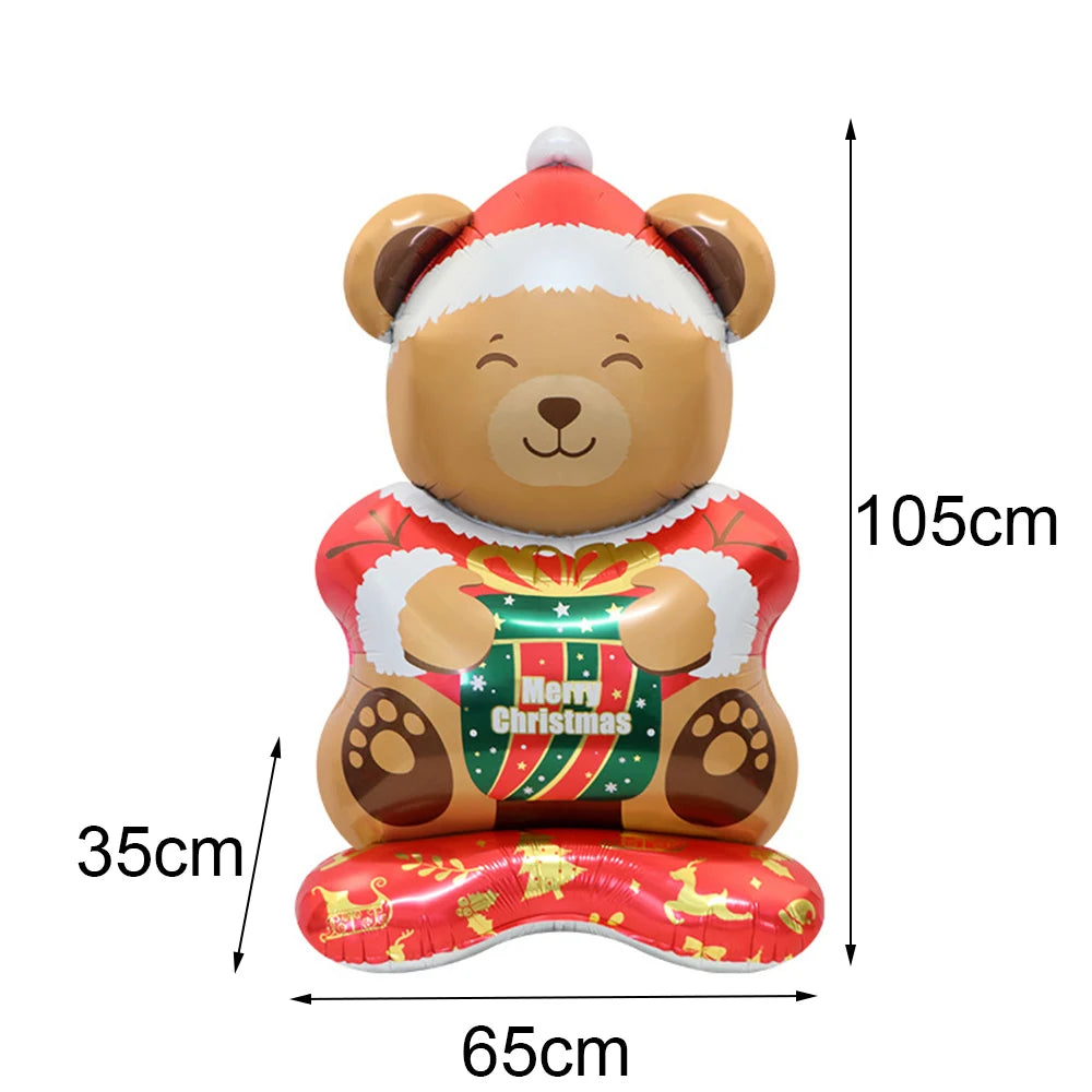 Christmas Inflatable Reindeer Balloons Standing Elk Xmas Gift Box Foil Balloons Christmas Birthday Decoration kids Party Ballons