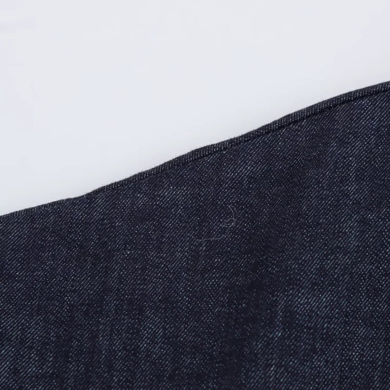 denim MIDI dress with lapel side zipper fashion wrinkle waist slim elegant dress
