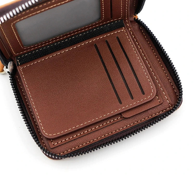 Men's Wallet Made Of Leather Wax Oil Skin Purse For Men Coin Purse