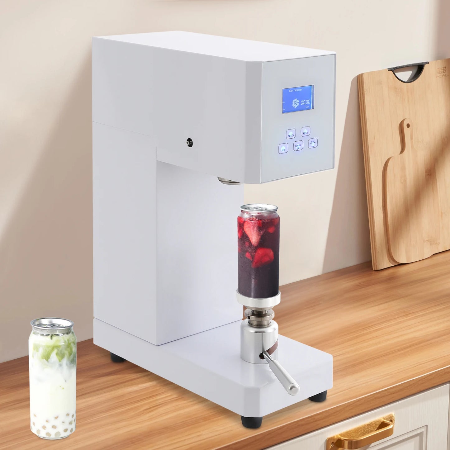 110V Beverage Seal Machine  Semi-Automatic Milk Tea Drink Bottle Sealer  Cans Seamer  5.5cm 370W