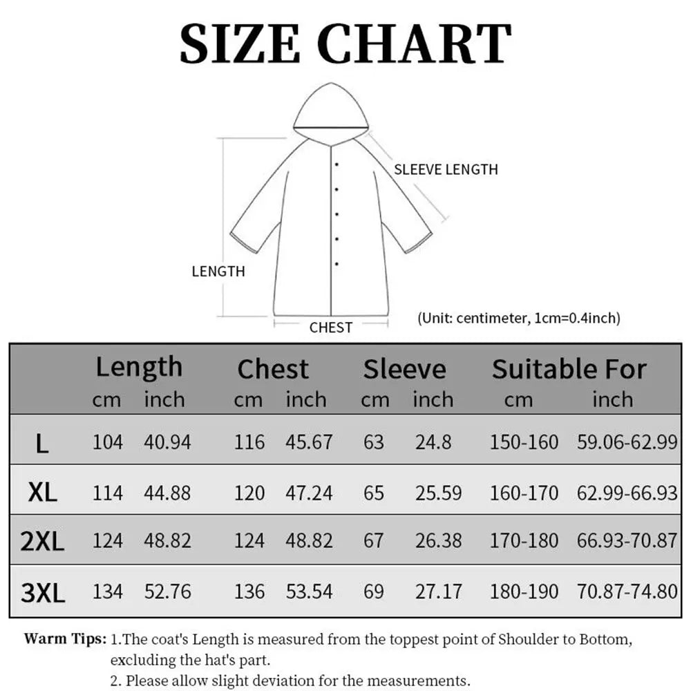 Raincoats for Adults Reusable, EVA Rain Ponchos Lightweight Rain Coat Waterproof Rain Gear for Men and Women