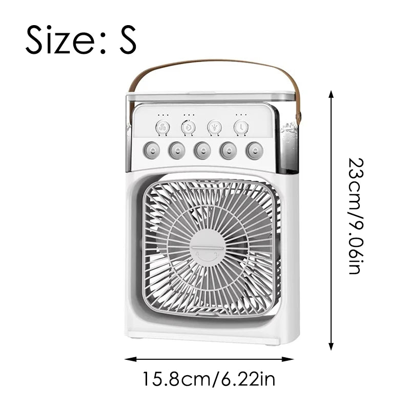 Air Conditioner Portable 3 in 1 Fan Mini Cooler Home House LED Humidifier For Bedroom Small Living Room Water Summer Fans Desk