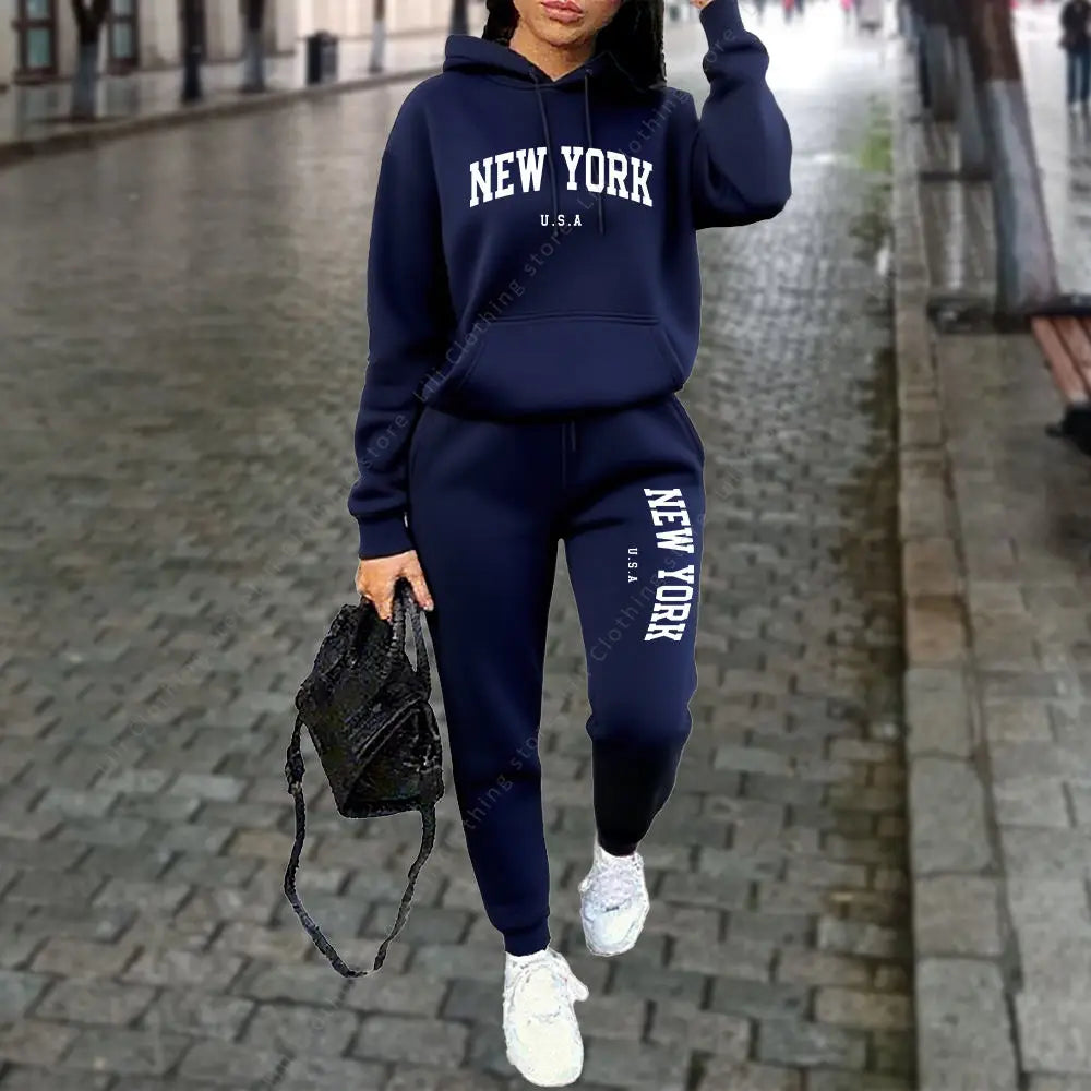 NEW YORK Women's Tracksuit Autumn Winter Hoodie