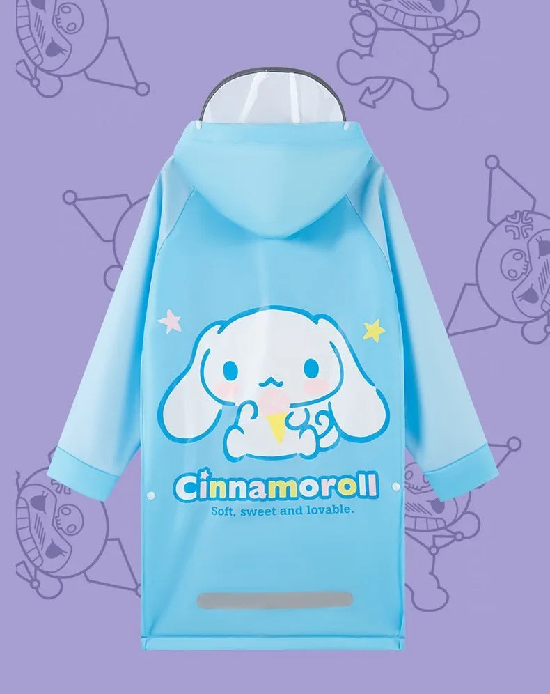 Japanese Amine Raincoat Stay Dry & Comfy in the Rain Outdoor Walking Cycling Kids Poncho Hooded Jacket for Girls & Boys