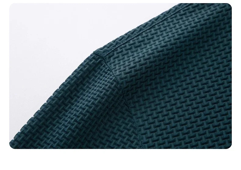 2025 Men's Casual Luxury Trend Ice Silk Quick-Dry Collarless Short-Sleeved Polo Shirt - Summer High-Quality Comfortable Breathab