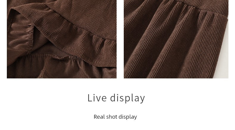 Aigetam Ruffled Cake Skirt for Women, New Autumn and Winter Elastic Waist Design, Mid-Length Long Skirt for Women