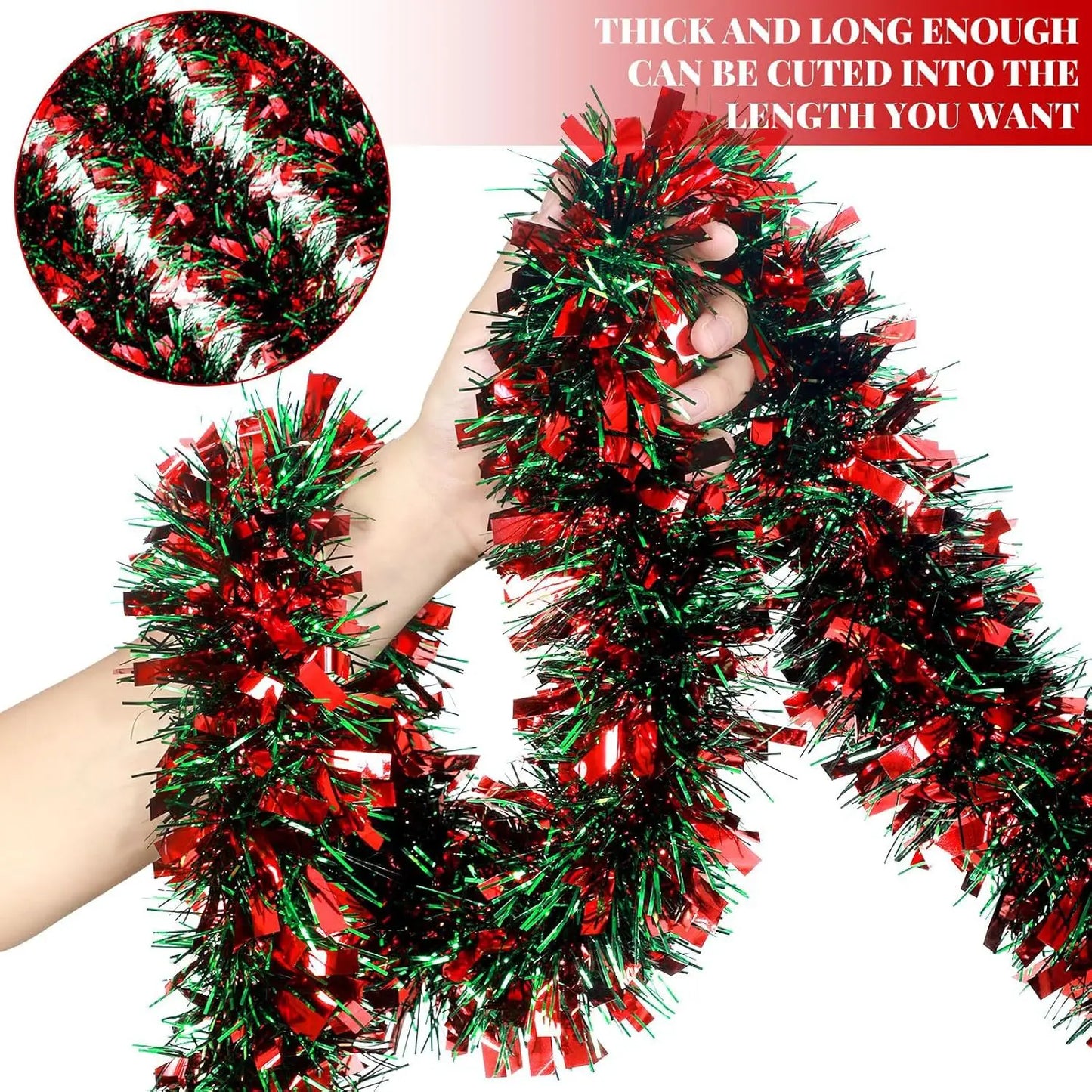2M Christmas Snowflake Tinsel Garland