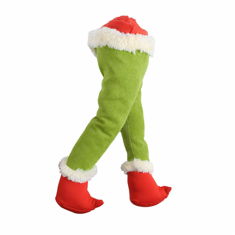 Christmas Elf Leg Plush Toy Xmas Tree Green Artificial Leg Children's Toy Christmas Green Hairy Monster Arm Pendant