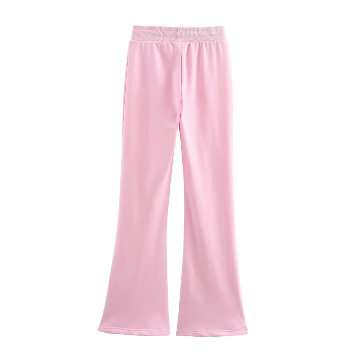 RARA Women's Zip Up Stand Collar Jacket and Drawstring Flared Pants Set Comfortable and Stylish for Everyday Activities