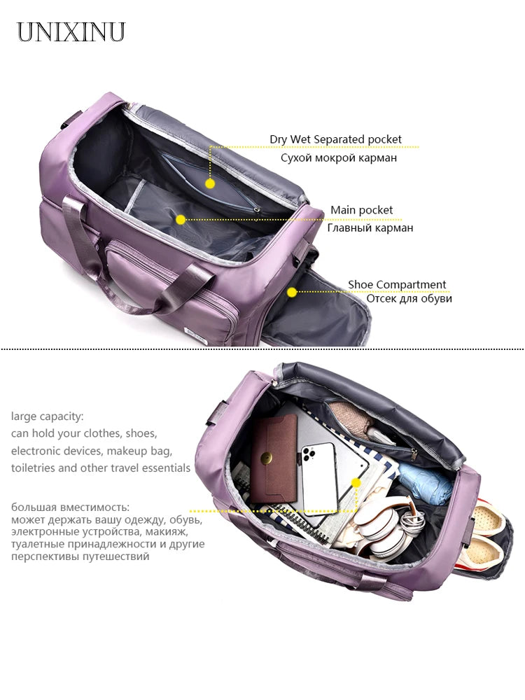 UNIXINU Carry On Travel Bag Large Capacity