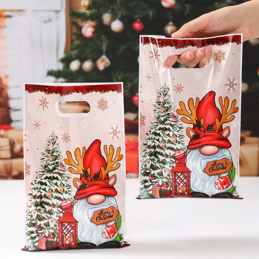 10/25/50pcs Christmas Cute Gift Bags Christmas Party Decoration 2025 Xmas Santa Claus Handbags Navidad Natal New Year Gift 2026