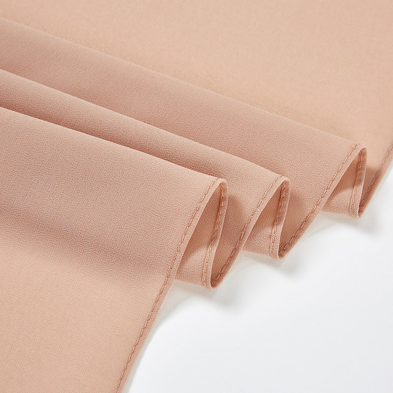 1pc Ramadan Solid Color Pearl Chiffon Scarf Muslim Hijab