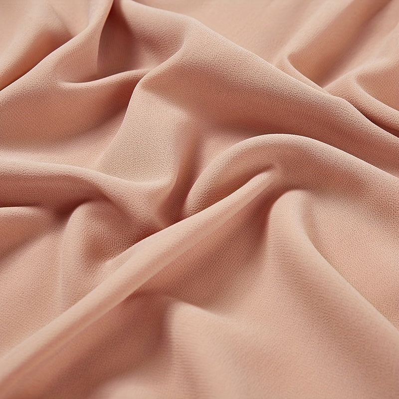 1pc Ramadan Solid Color Pearl Chiffon Scarf Muslim Hijab