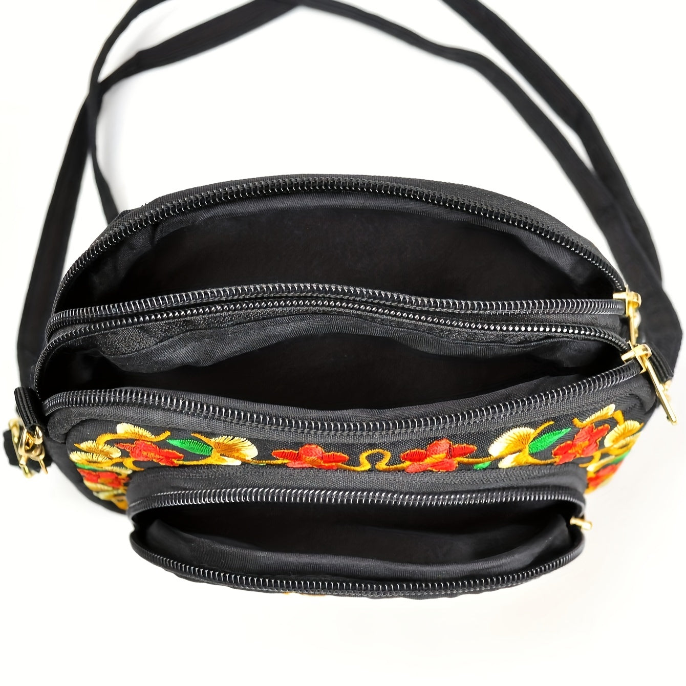 Vibrant Floral Embroidered Crossbody Bag for Women - Travel Accessory | Vibrant Pattern Bag | Coin Purse